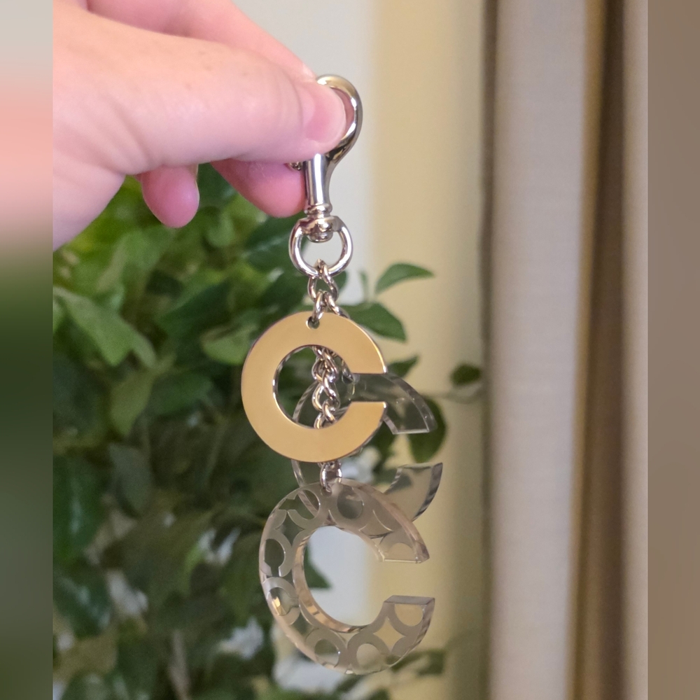 Coach Cascading Acrylic and Metal 'C' Keychain Charm